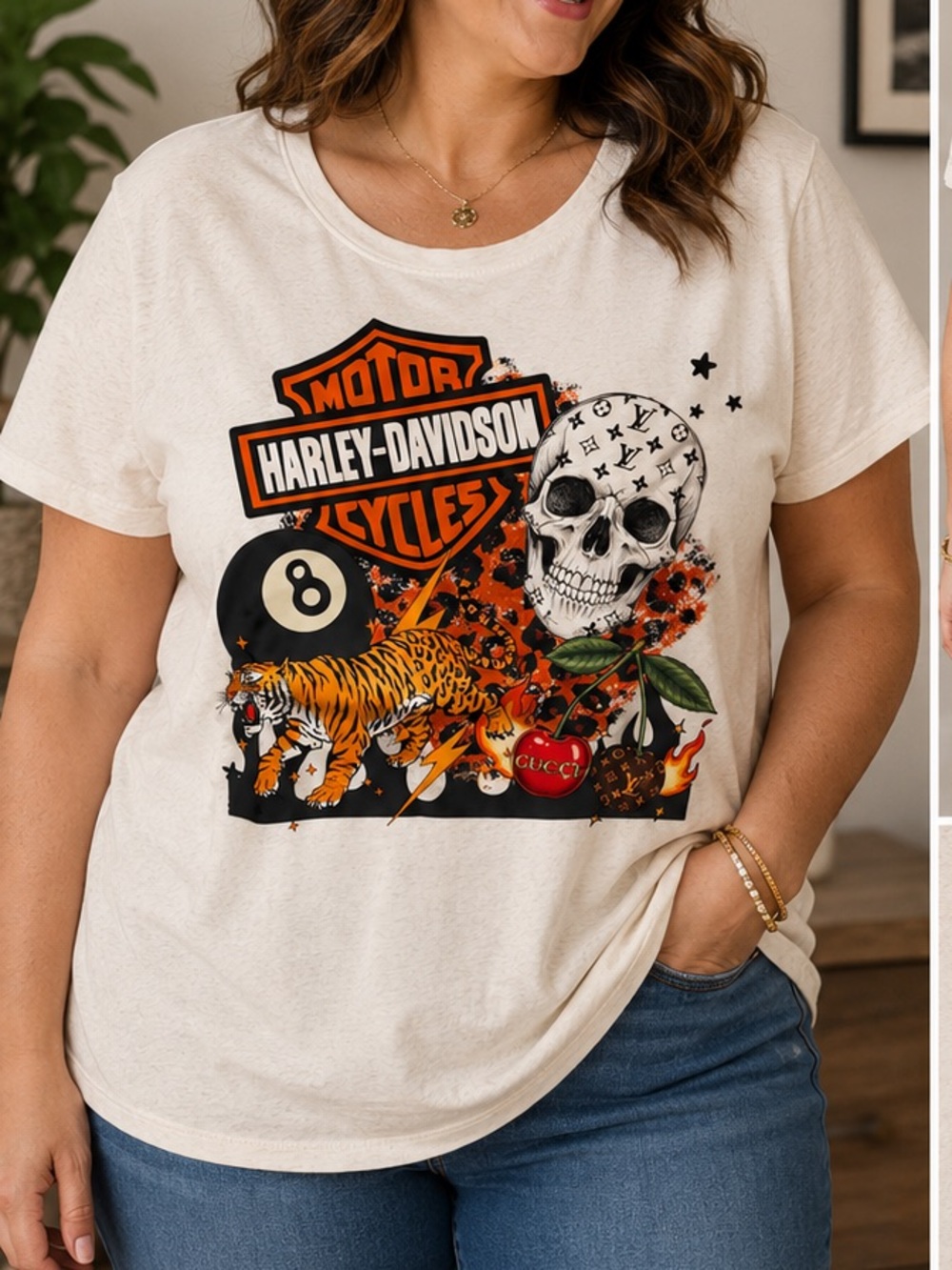 Sonoma Harley Davidson LV Cream Short-Sleeve Graphic Tee LARGE